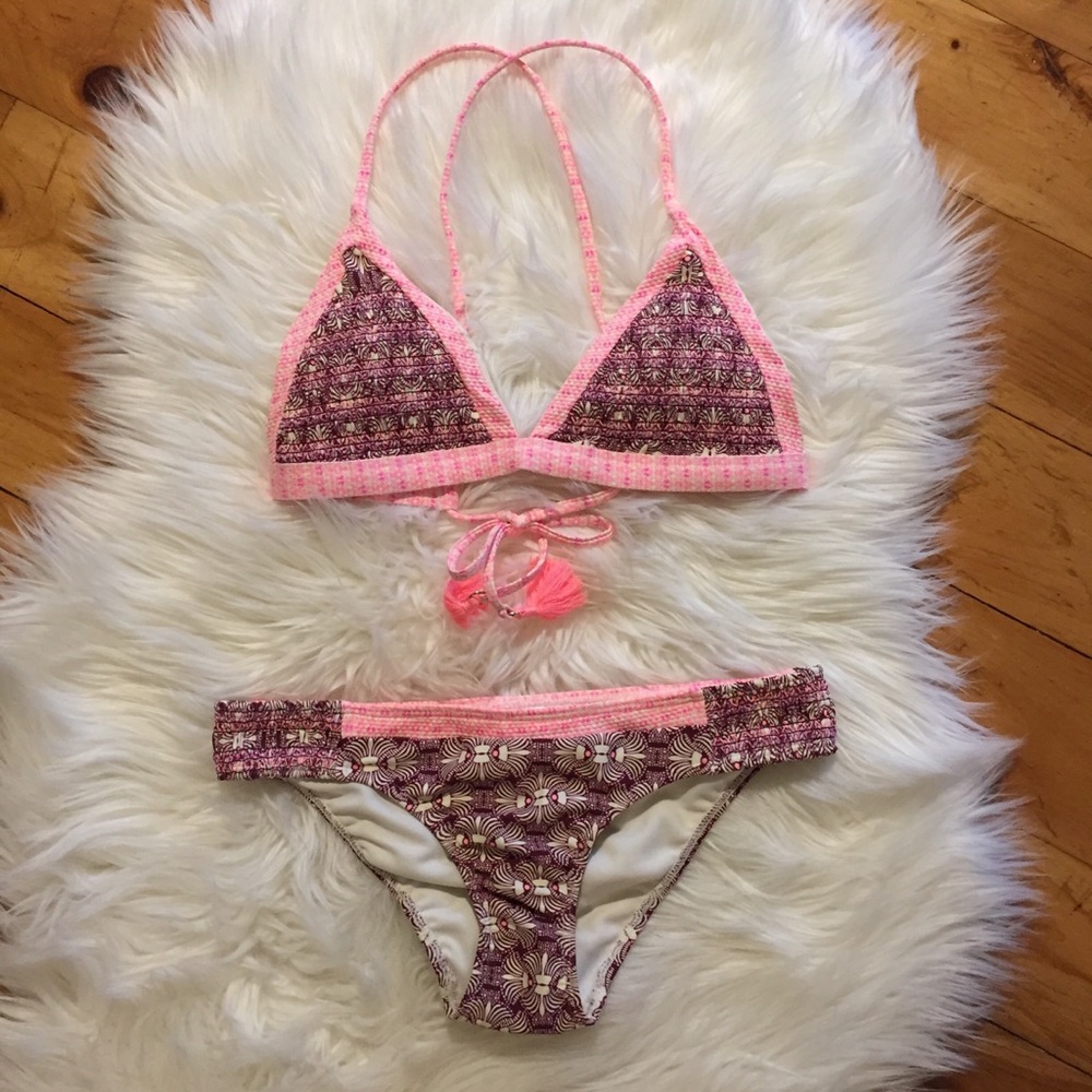 Boho Print Triangle Crisscross Cheeky Bikini